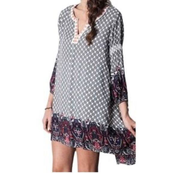 Umgee USA Embroidered Oversized Mini Dress Size XL Cover Up Boho Beach Resort - Picture 2 of 13